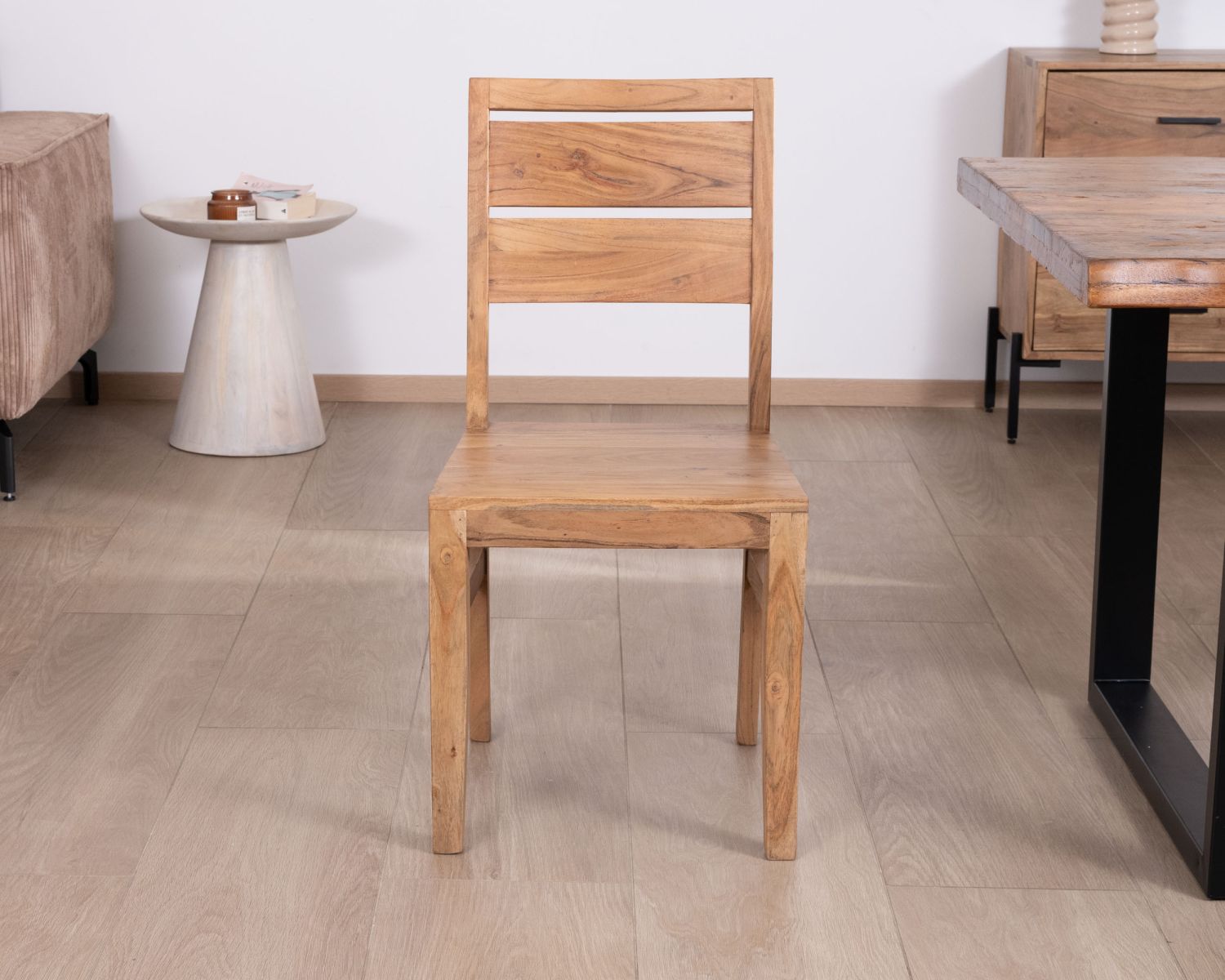 Juego de 2 sillas de comedor de acacia maciza «Conoa»