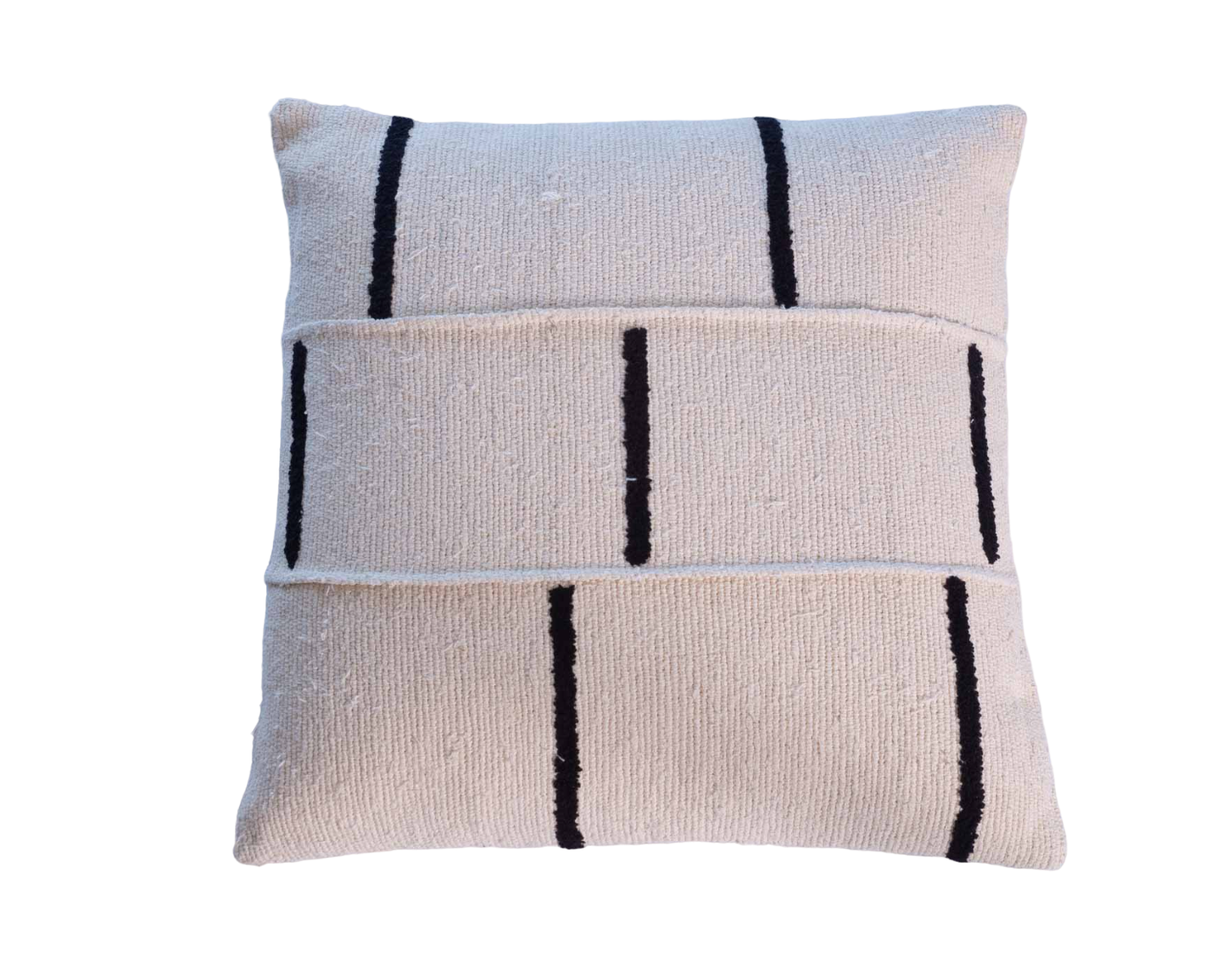 Cojín para sofá en color blanco roto y negro «Kavon» con motivo gráfico