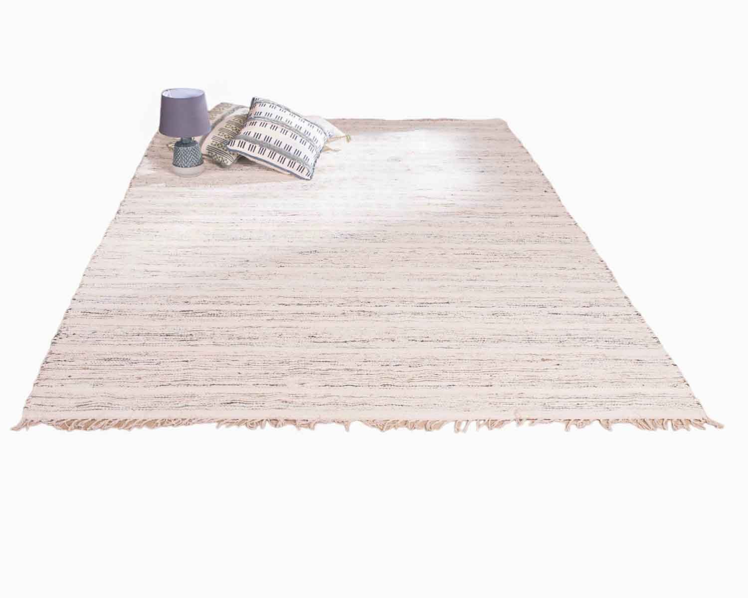 Gran alfombra tejida a mano de algodón y yute «Solira», de 300 x 200 cm