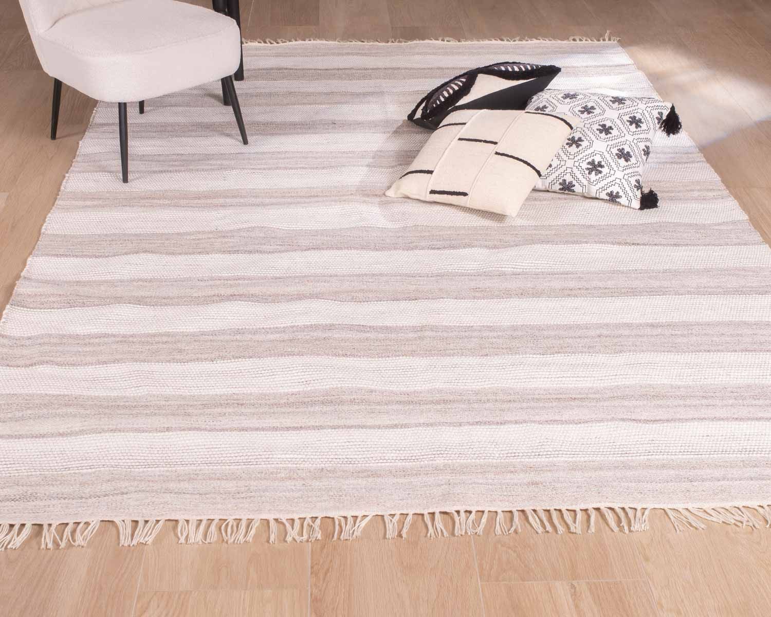 Alfombra a rayas en tonos suaves, 120 x 180 cm, «Kavon» 