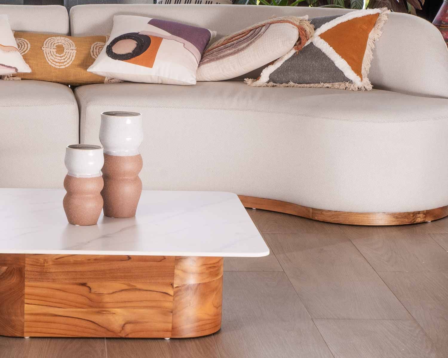 Cojín rectangular «Ethnic», 30 x 50 cm, en tonos naturales, de algodón