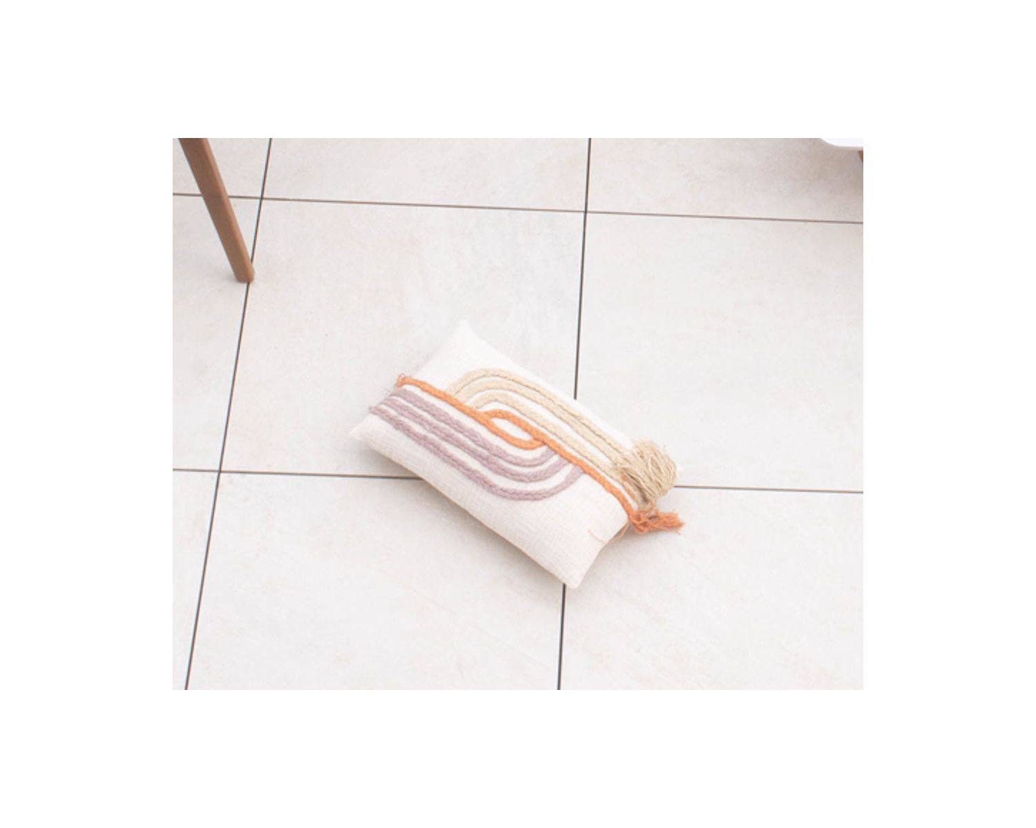 Cojín decorativo «Ethnic» de algodón de colores y bordado, 50 x 30 cm