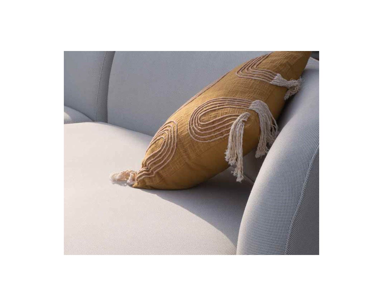 Cojín de tela de algodón flameado «Ethnic», 45 x 45 cm, en beige y amarillo