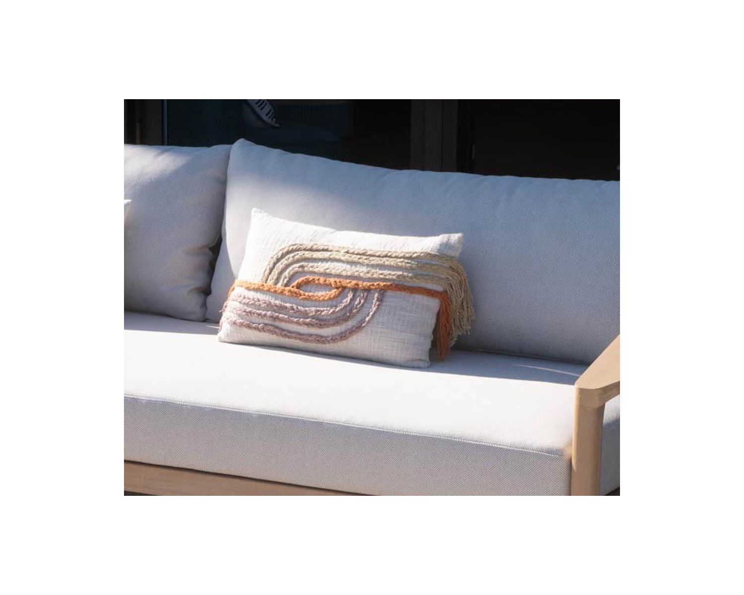 Cojín decorativo «Ethnic» de algodón de colores y bordado, 50 x 30 cm
