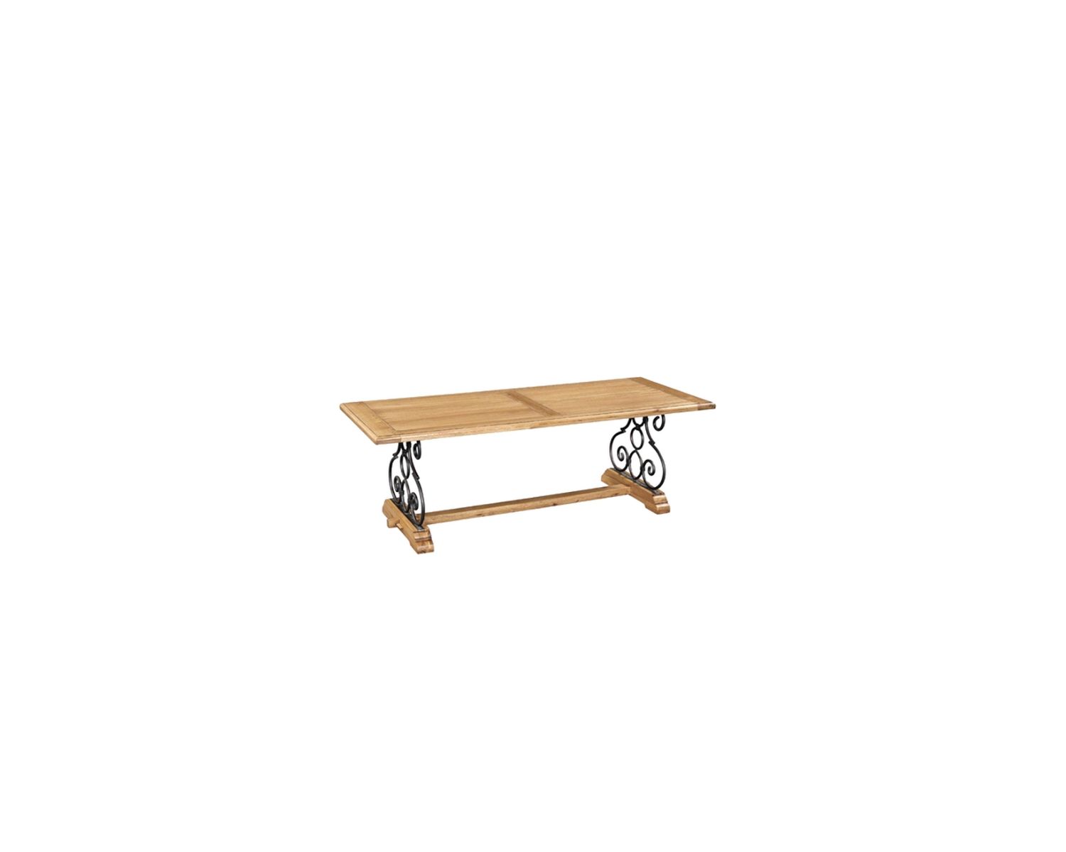 Mesa de centro de hierro forjado y roble macizo «Antique»