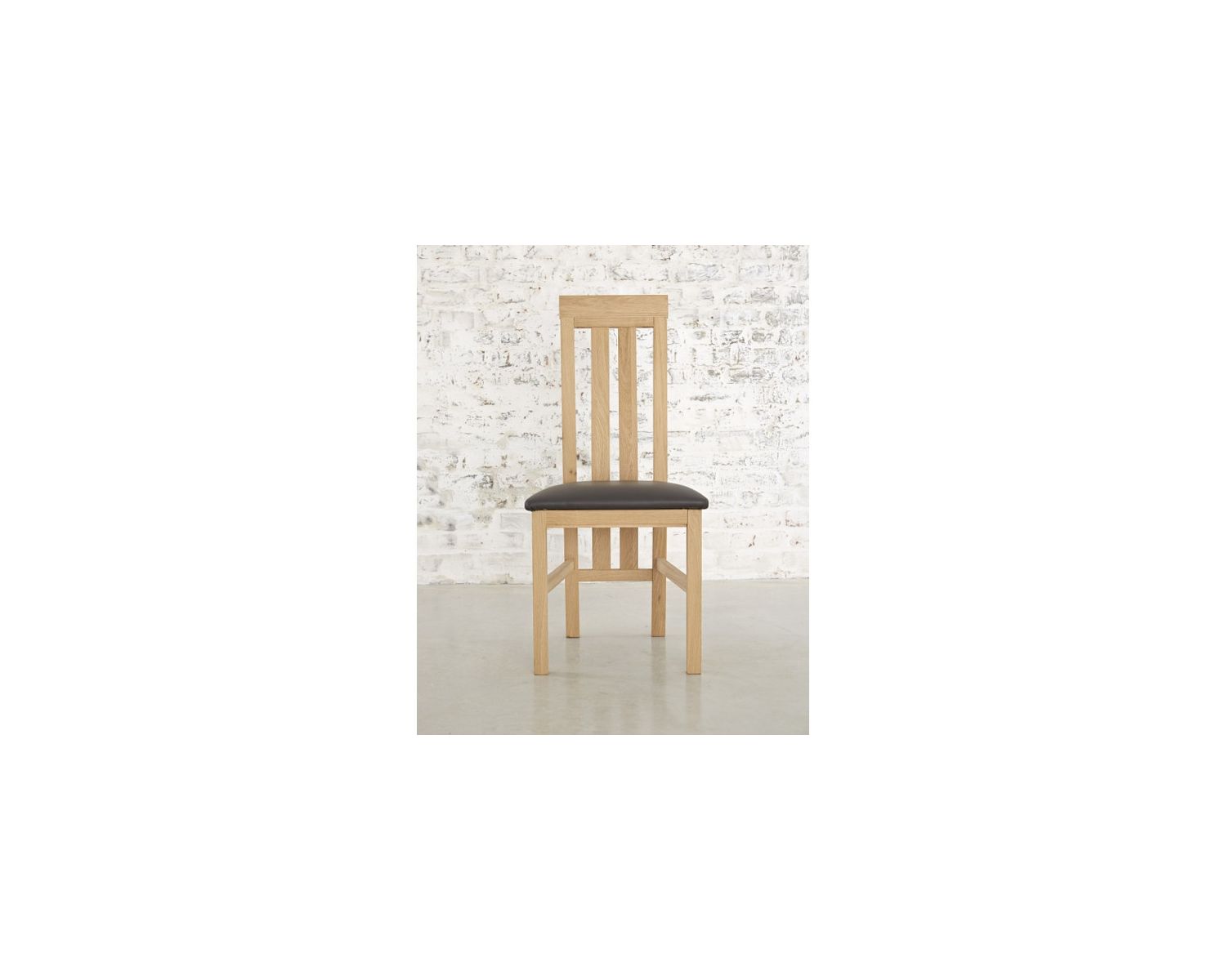 Silla con asiento de PU gris «Stockholm»