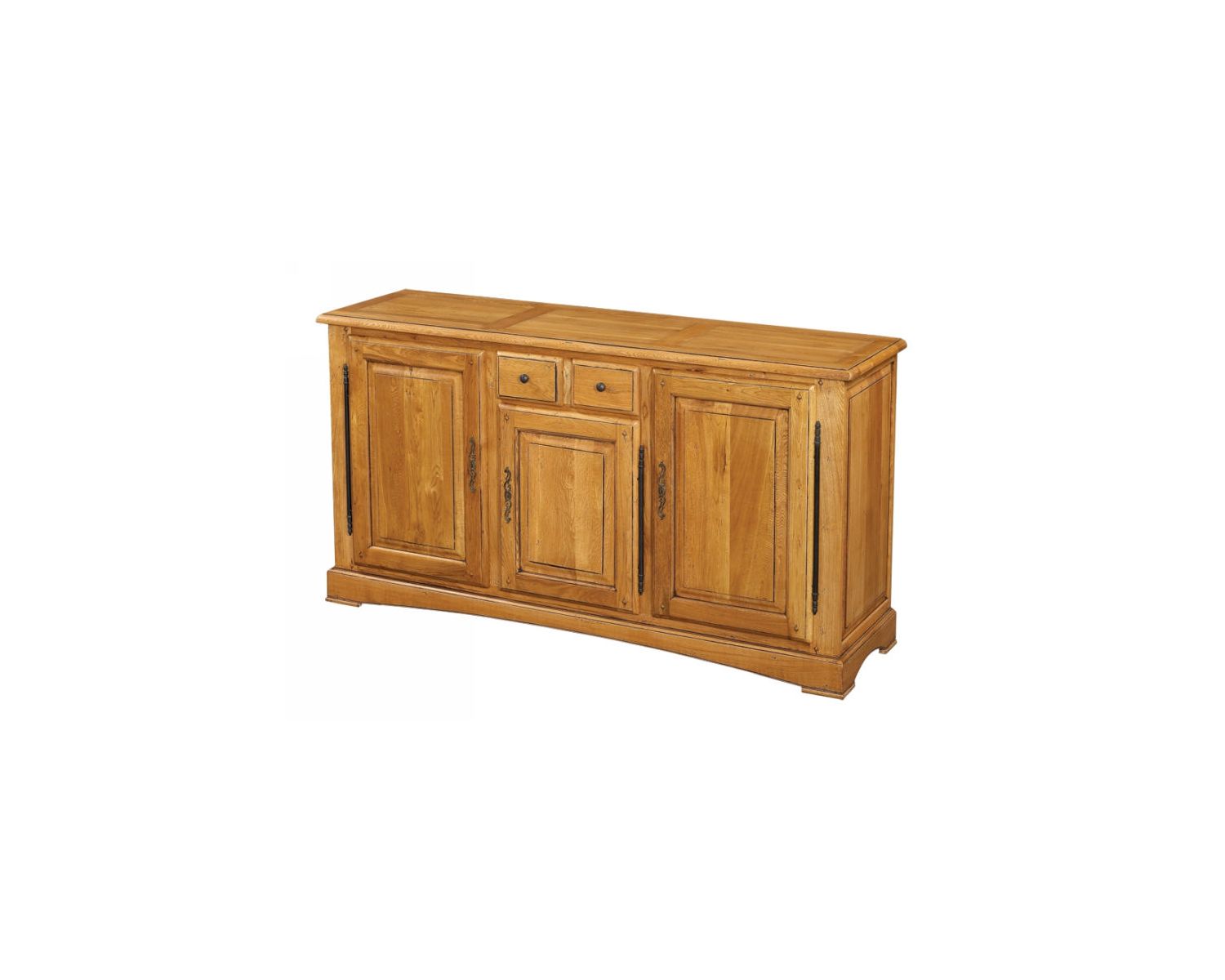 Aparador de roble macizo de estilo tradicional, con 3 puertas y 2 cajones, modelo «Antique»