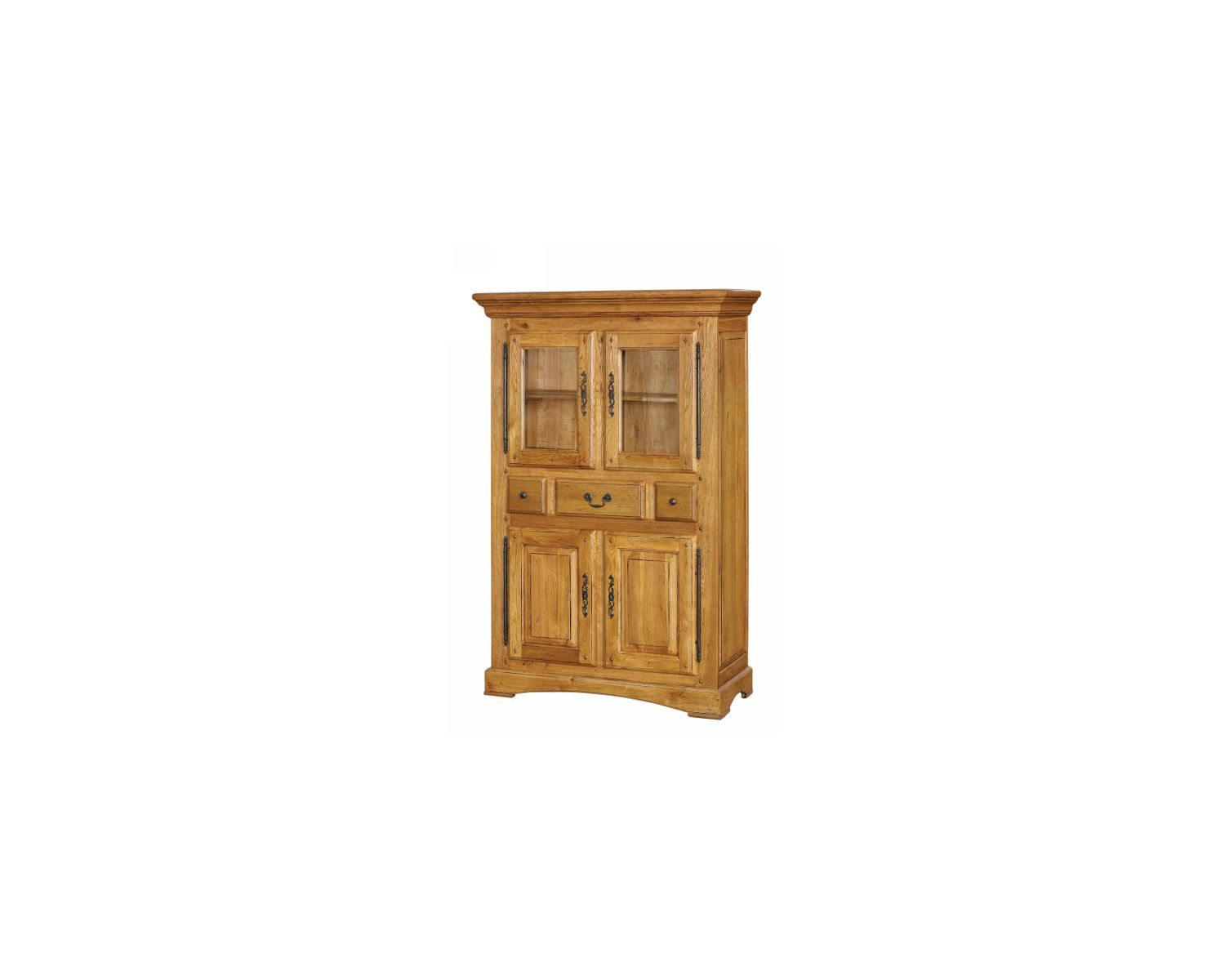 Vitrina de 4 puertas de roble macizo «Antique»