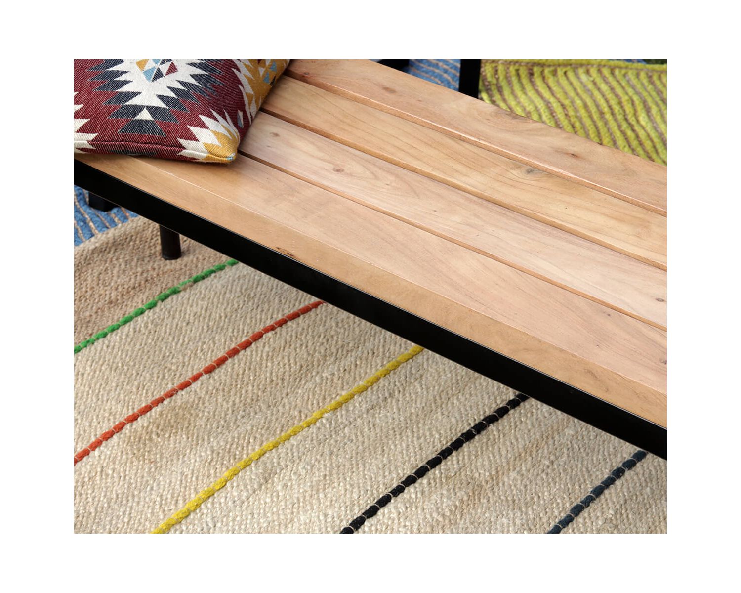 Banco industrial de madera maciza de acacia y metal «Garden»