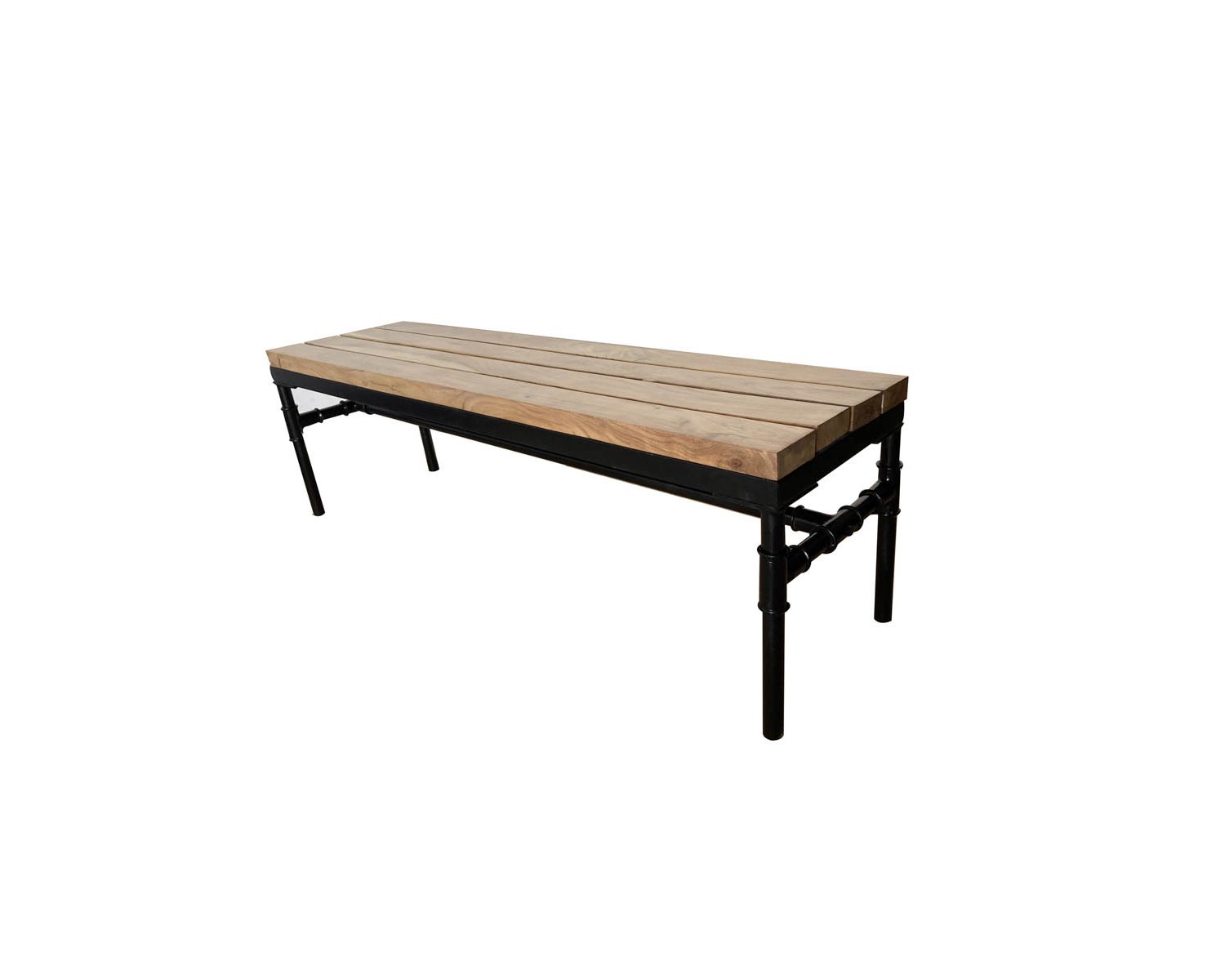 Banco industrial de madera maciza de acacia y metal «Garden»