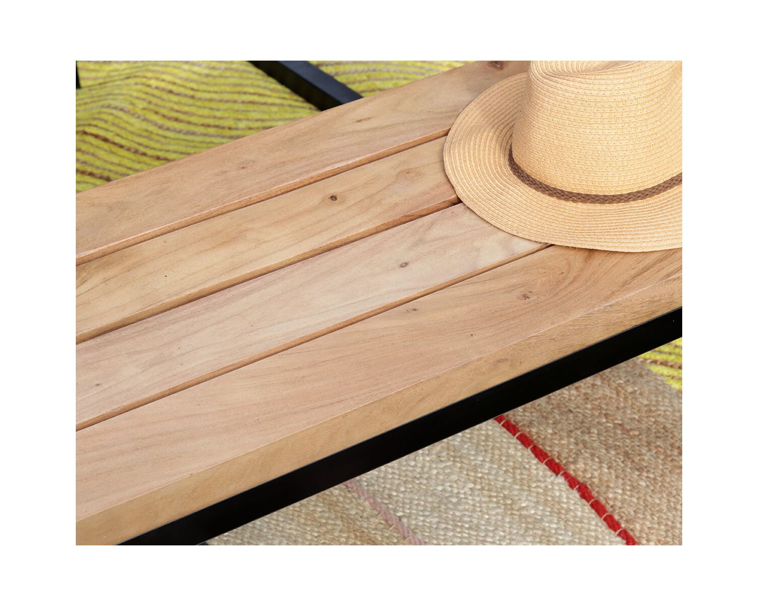 Banco industrial de madera maciza de acacia y metal «Garden»