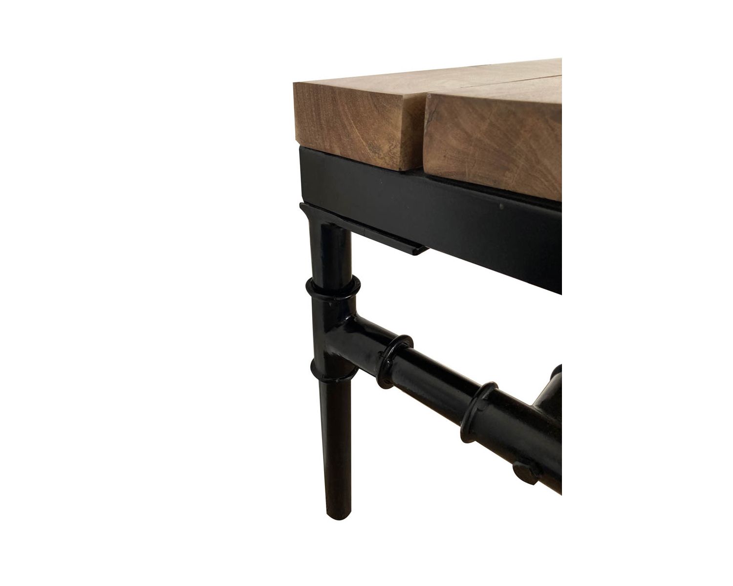 Banco industrial de madera maciza de acacia y metal «Garden»