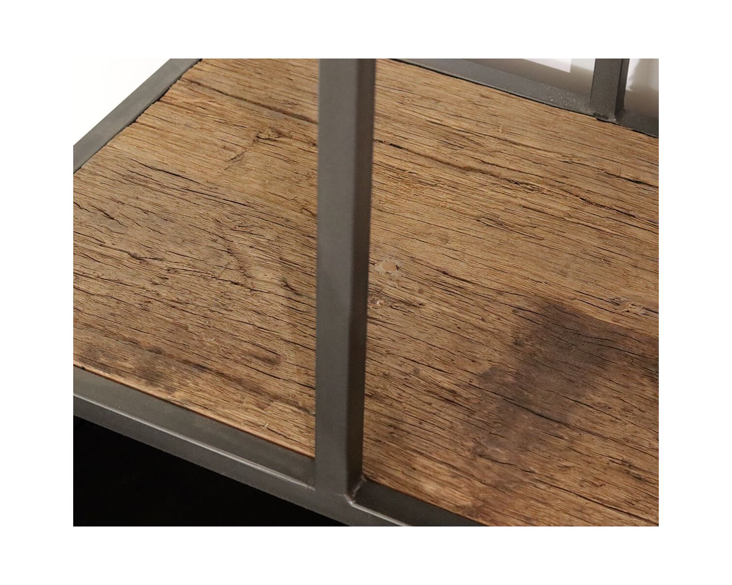 Estantería industrial de 180 x 90 cm, de metal gris y madera de mango «Kaloupilé»