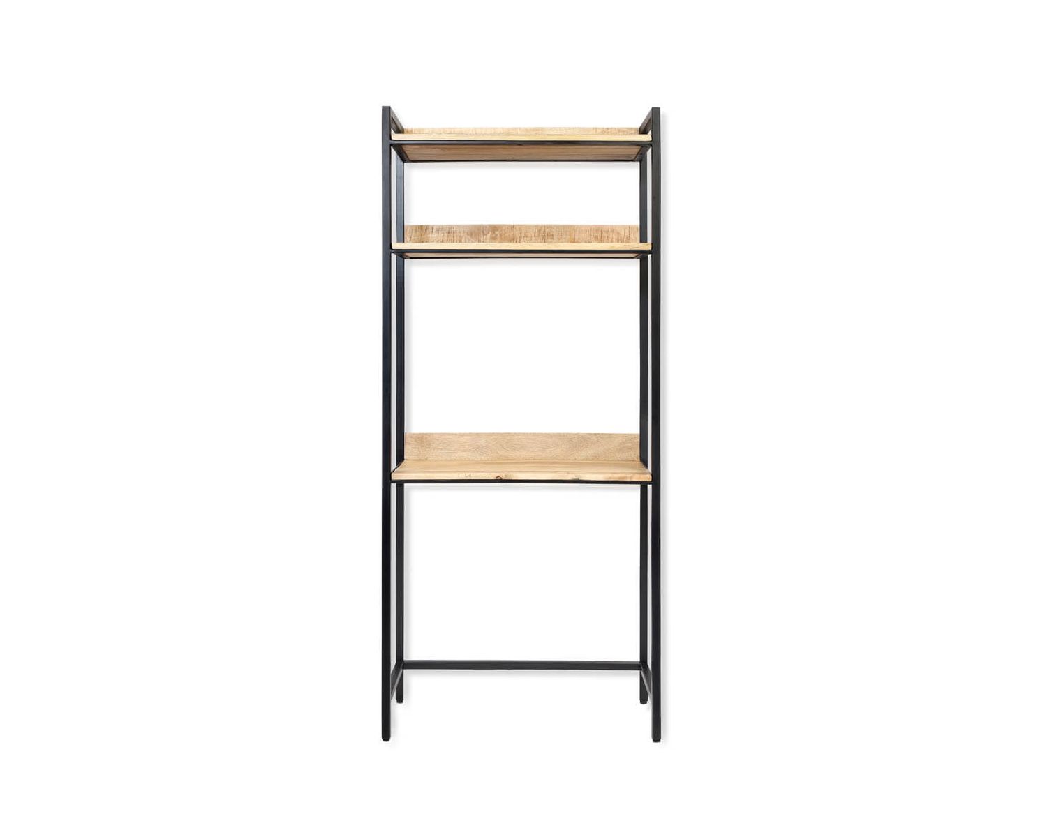 Escritorio industrial de metal y madera de mango con estantes «Atelier» 
