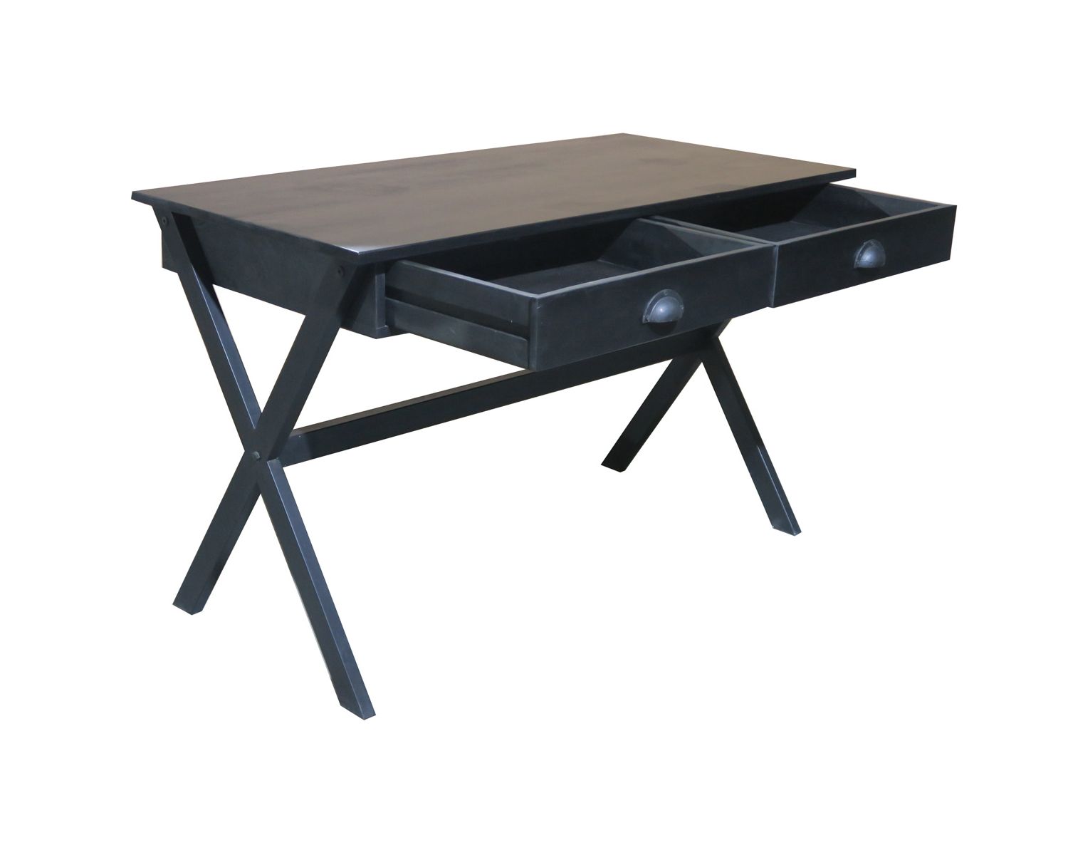 Escritorio negro de madera y metal de 120 cm «Atelier»