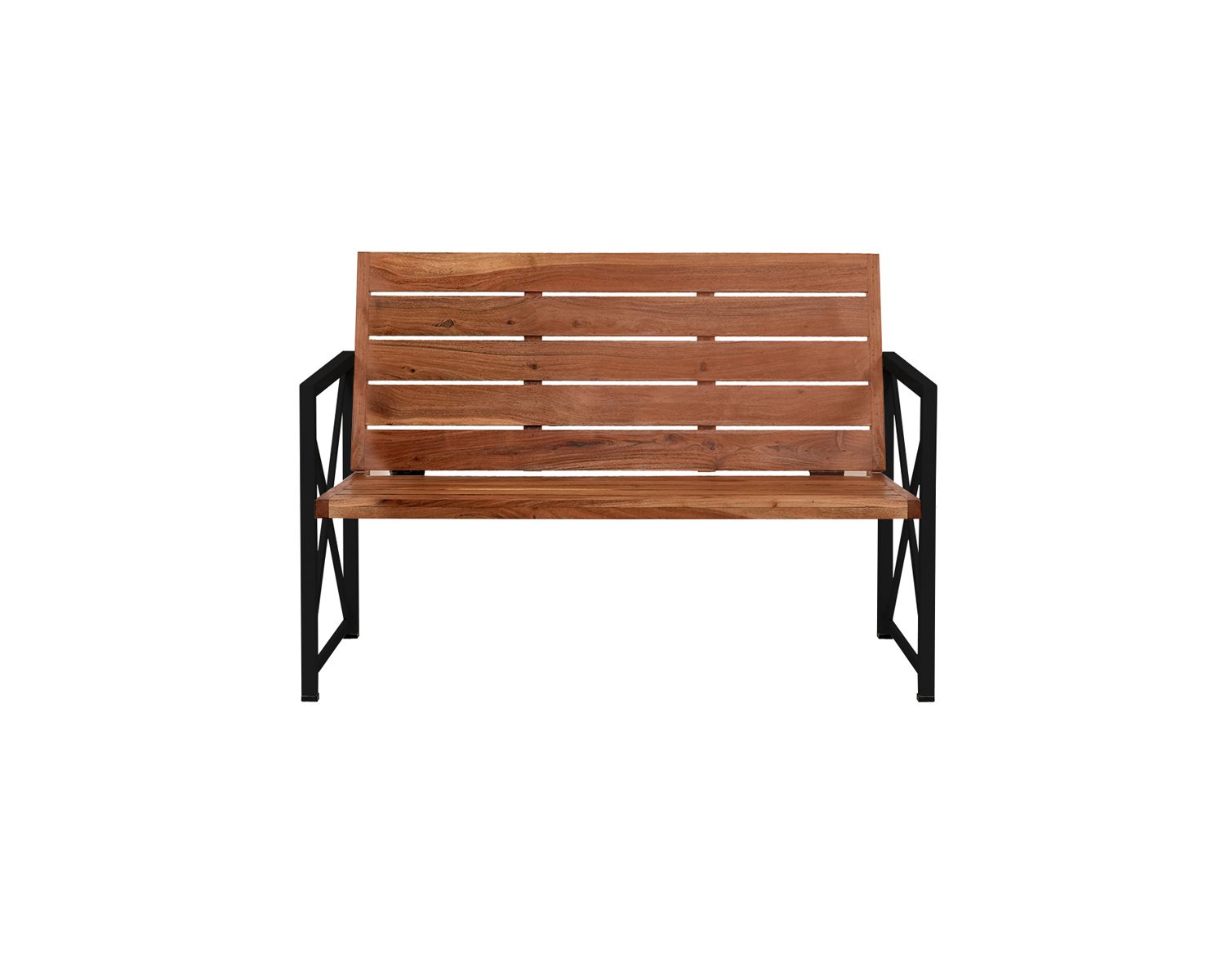 Banco de jardín de 120 cm de madera y metal «Gardénia»