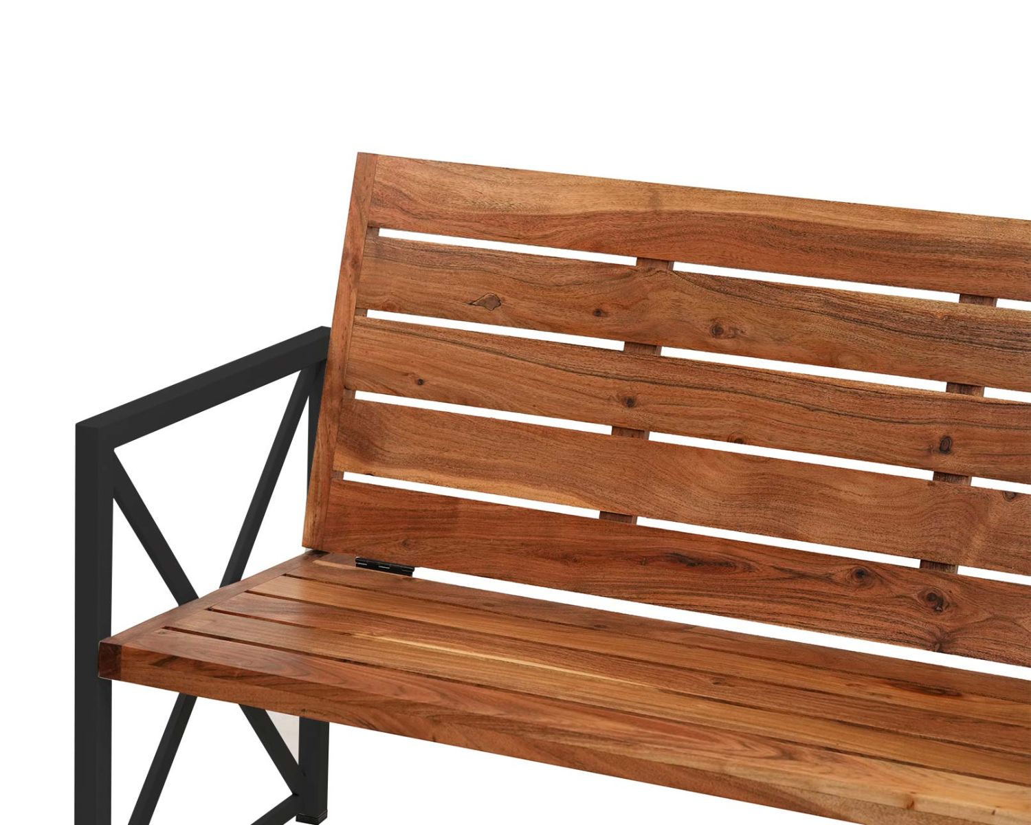 Banco de jardín de 120 cm de madera y metal «Gardénia»
