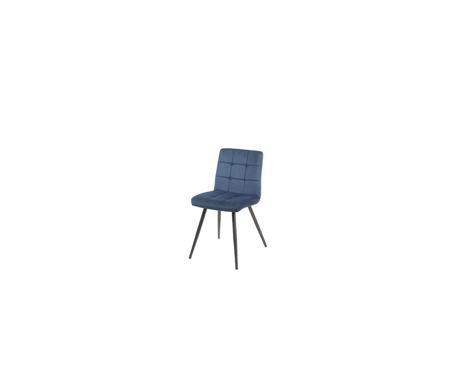 Juego de 4 sillas escandinavas de tela azul y metal negro «Sando» de Casita