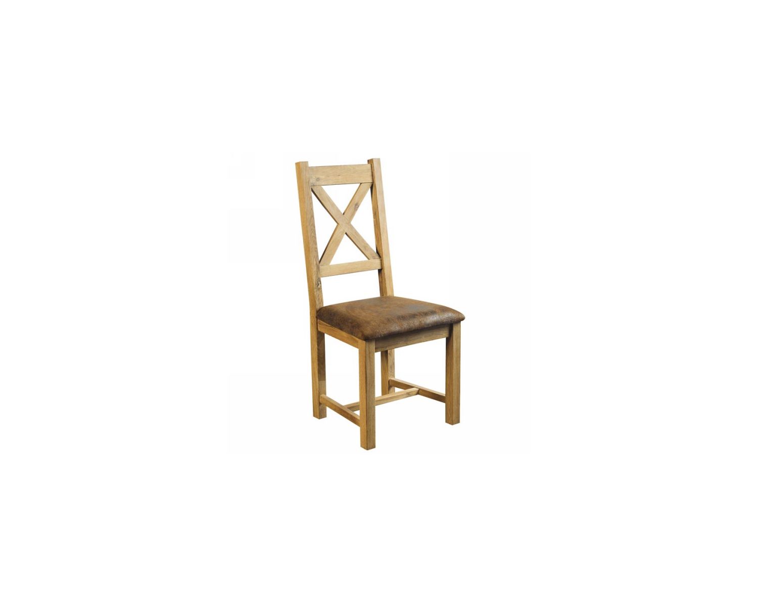 Juego de 2 sillas de roble macizo aceitado con asiento de microfibra «Lodge»