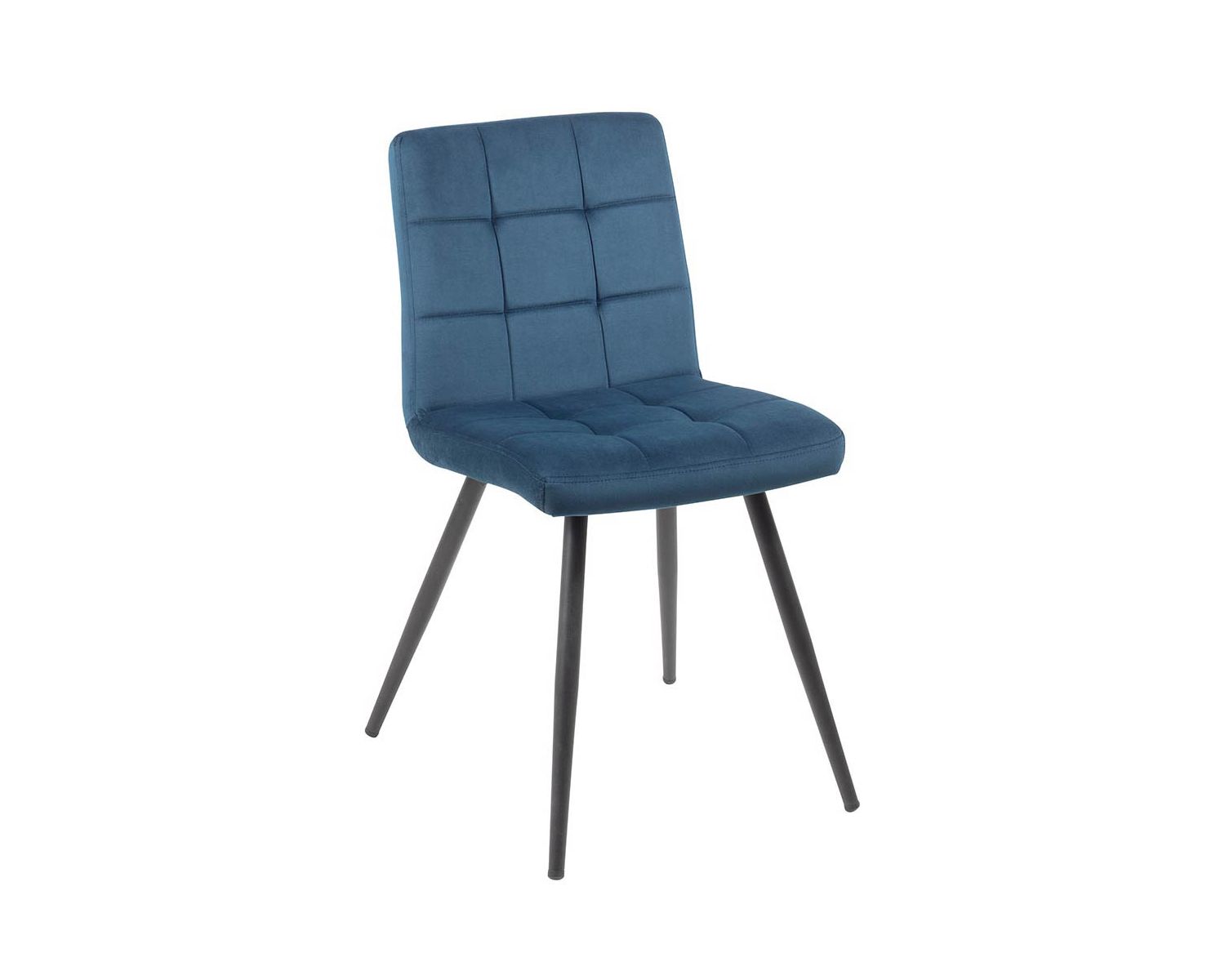 Juego de 4 sillas escandinavas de tela azul y metal negro «Sando» de Casita