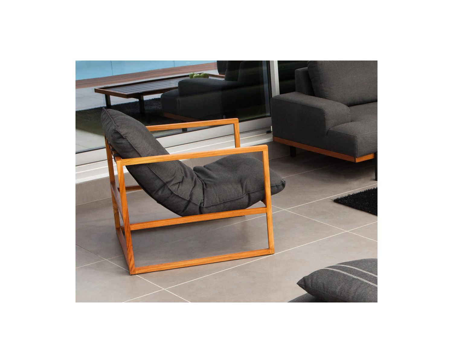 Sillón de jardín de teca y tela Sunbrella «Maluku Island»