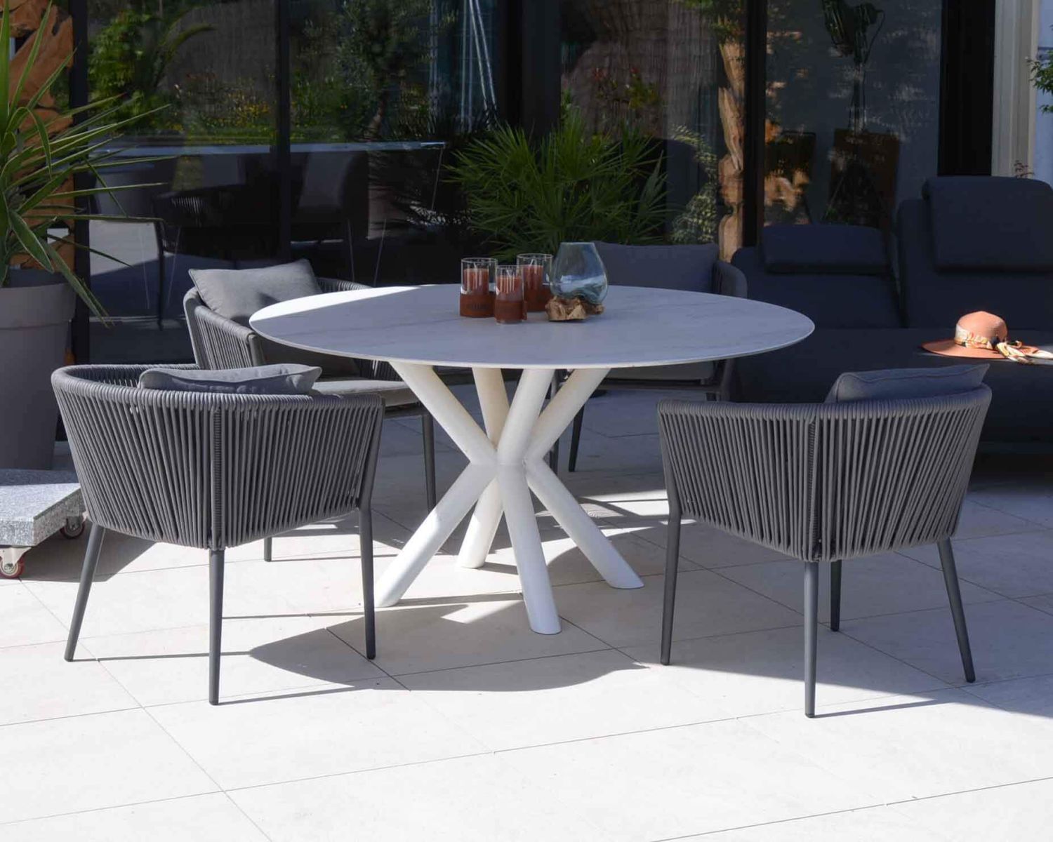 Lote de 2 sillas de jardín contemporáneas y muy cómodas «Cheverny»