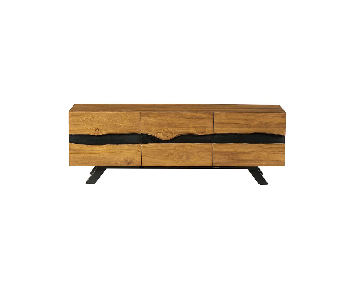 Mueble para la tele de 160 cm de teca reciclada «Copley», con un estilo natural y rústico