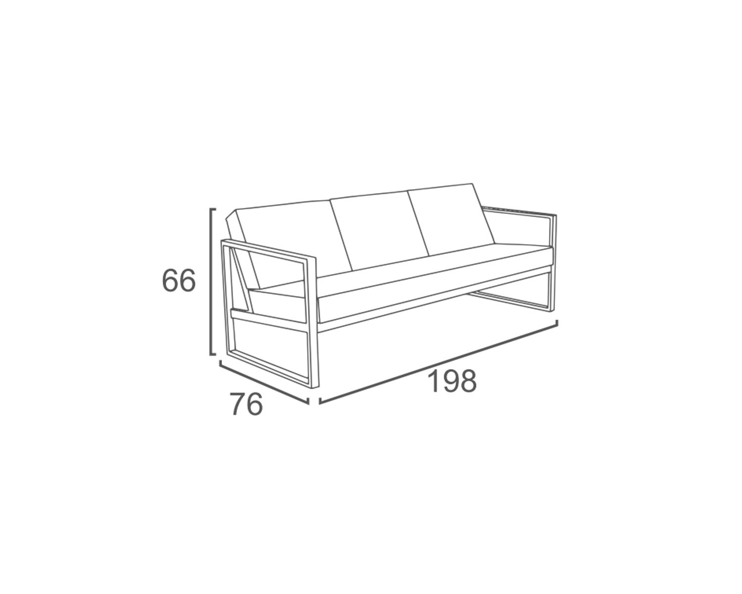 Conjunto de jardín de 3 piezas: 1 sofá y 2 sillones «Bantayan Island»