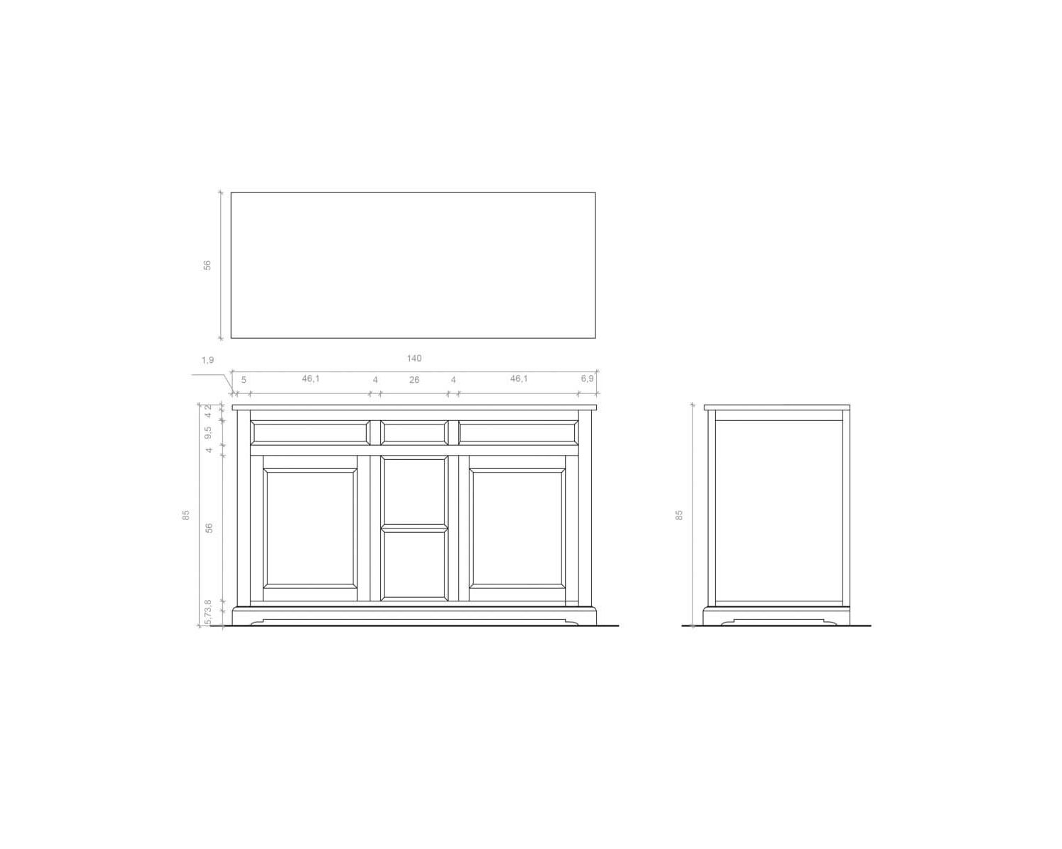Mueble de baño negro con encimera de cuarzo blanco «Elégance»