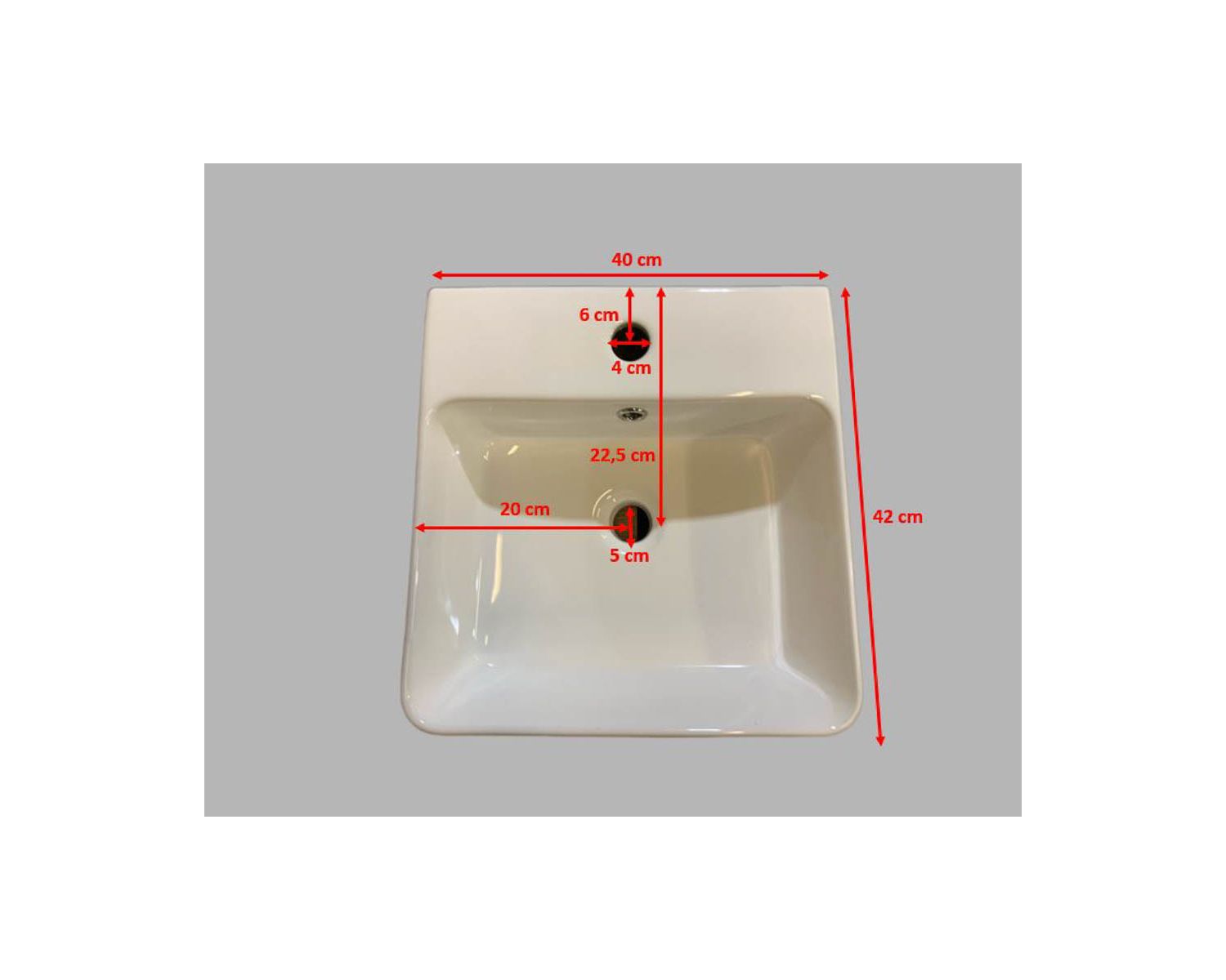Mueble con lavabo individual de acacia blanca «Trégastel», 120 cm