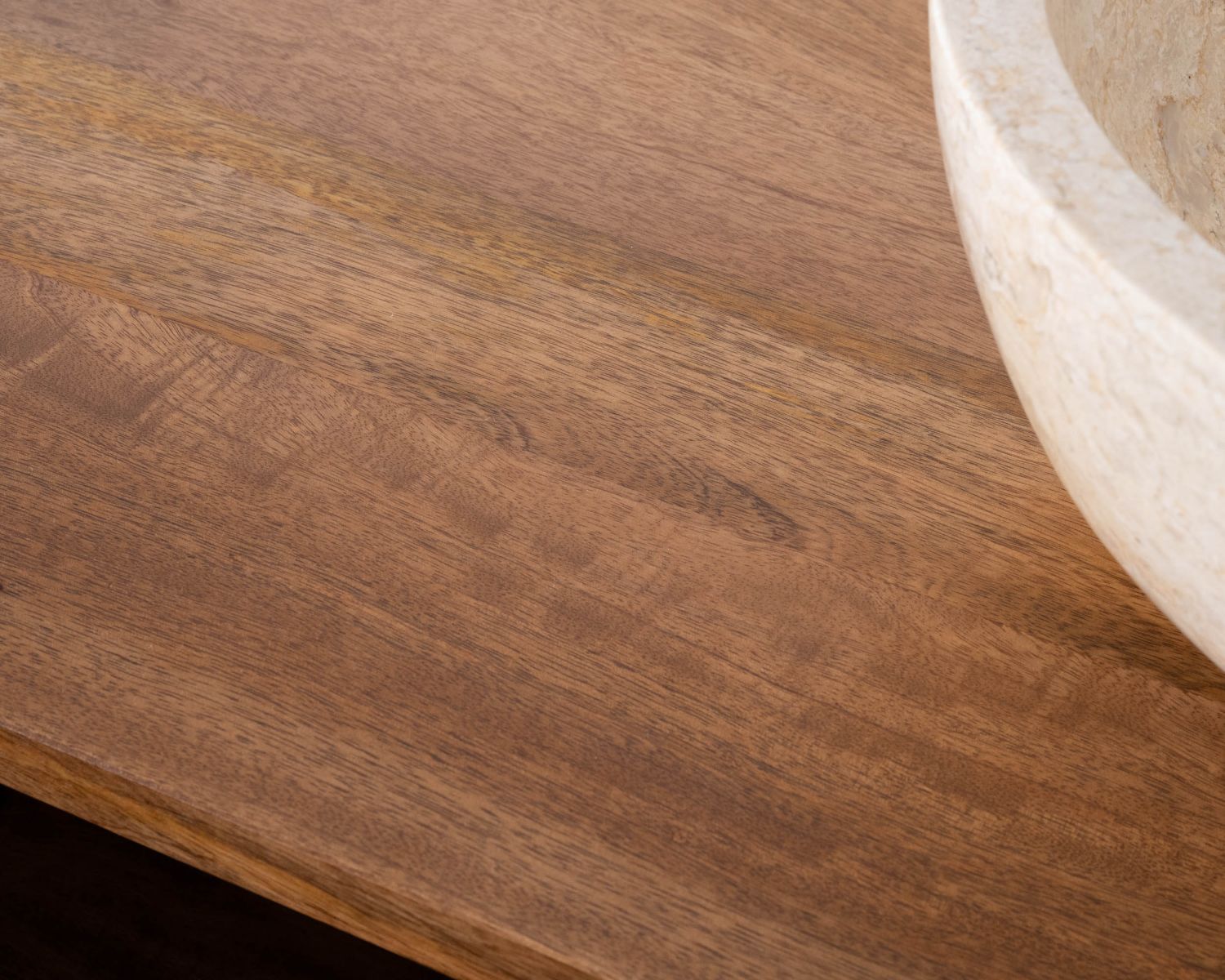 Mueble bajo lavabo de madera de mango oscuro de 120 cm con compartimentos y cajones «Kahiko»