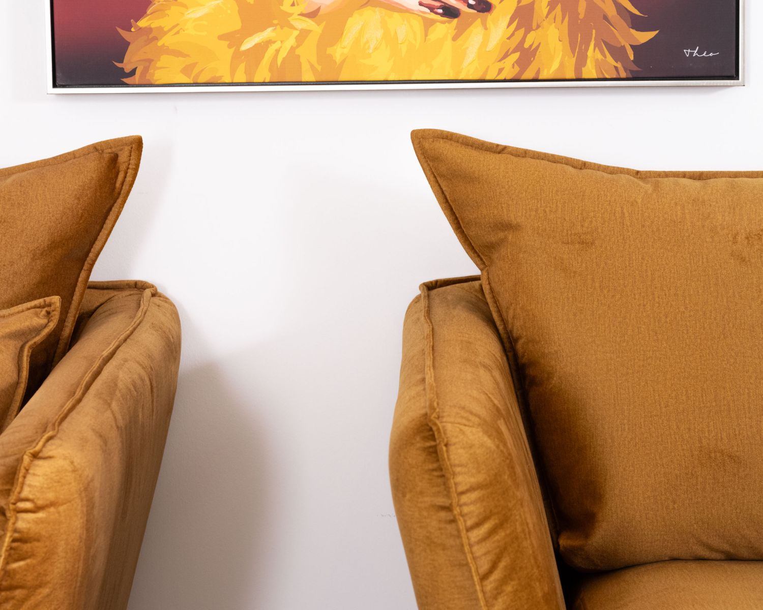 Sillón vintage de color ocre, de tela y metal, ultracómodo «Hasting»