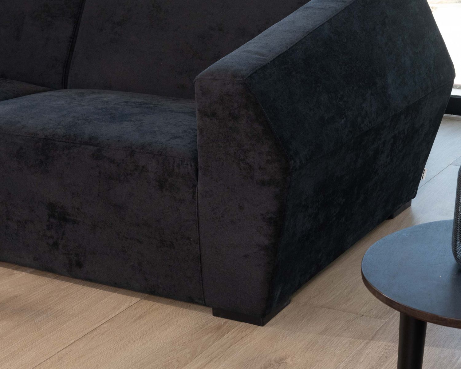 Sofá modular de diseño en terciopelo antracita «Skult», de 2/3 plazas