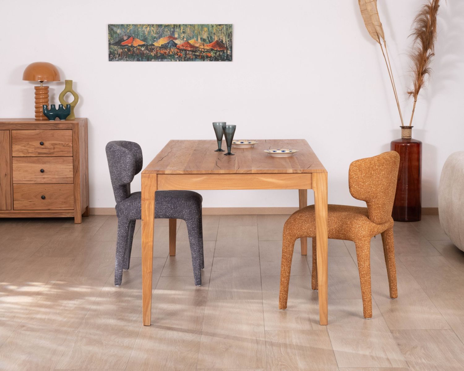 Mesa de comedor de madera reciclada con diseño minimalista, 180 cm, «Mokal»