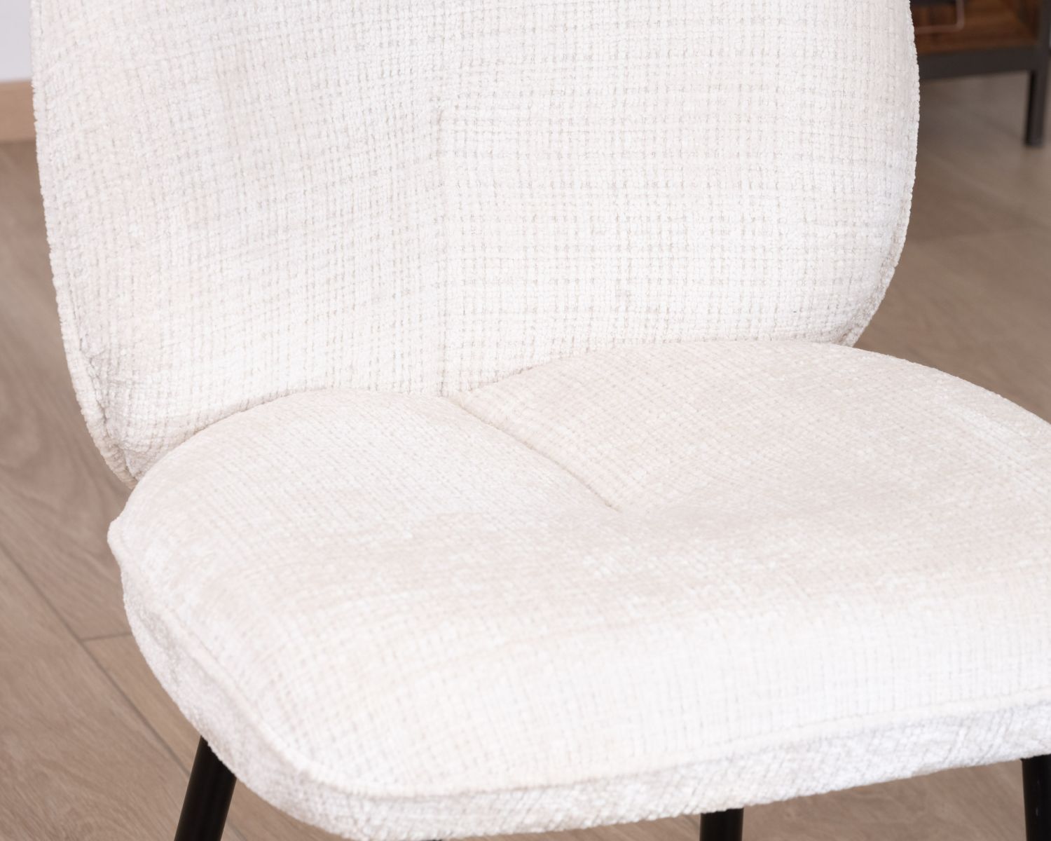 Lote de 2 sillas de comedor cómodas de estilo escandinavo «Kinsac» en tejido de rizo blanco