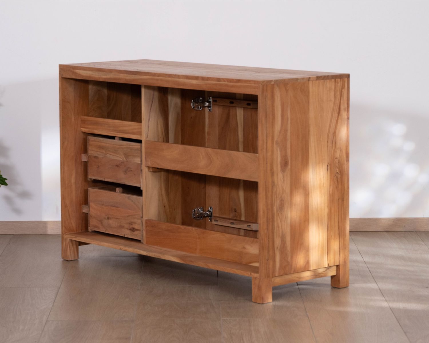 Mueble bajo lavabo de 120 cm de madera reciclada «Mokal», con estilo rústico