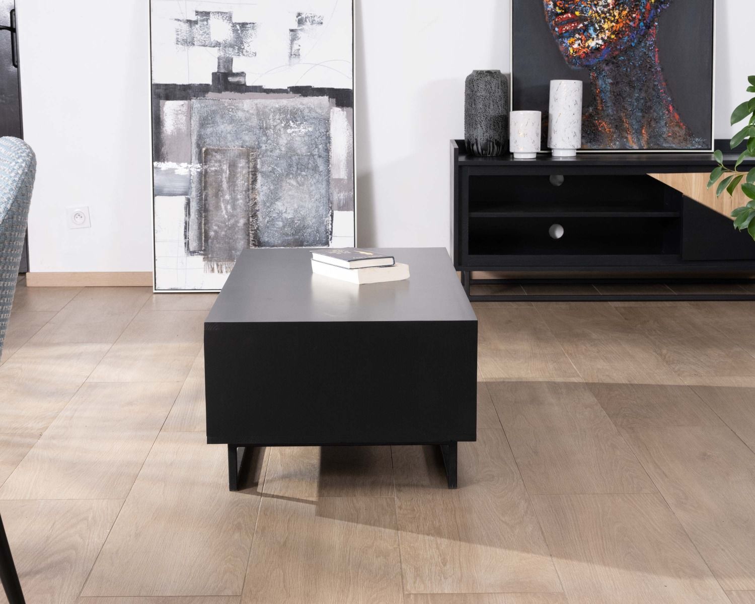 Mueble para la tele de 180 cm con 2 puertas, de madera maciza «Trace»