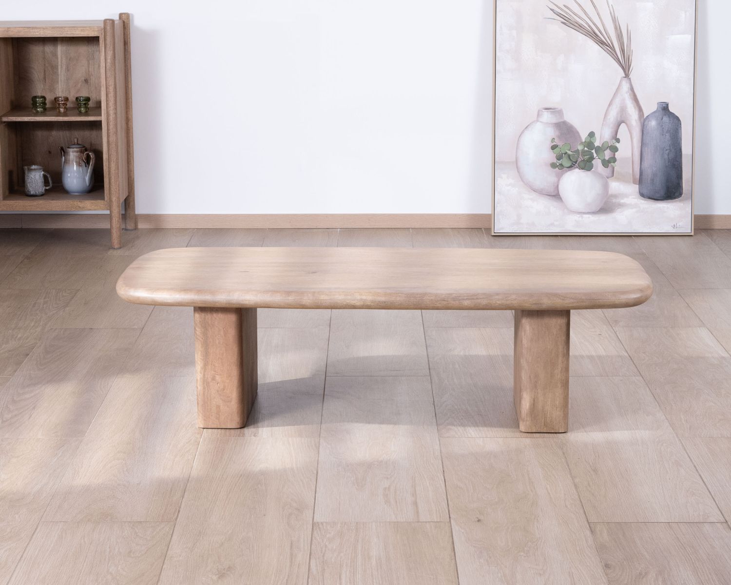 Mesa de salón rectangular de madera de mango con un diseño minimalista «Orobie»