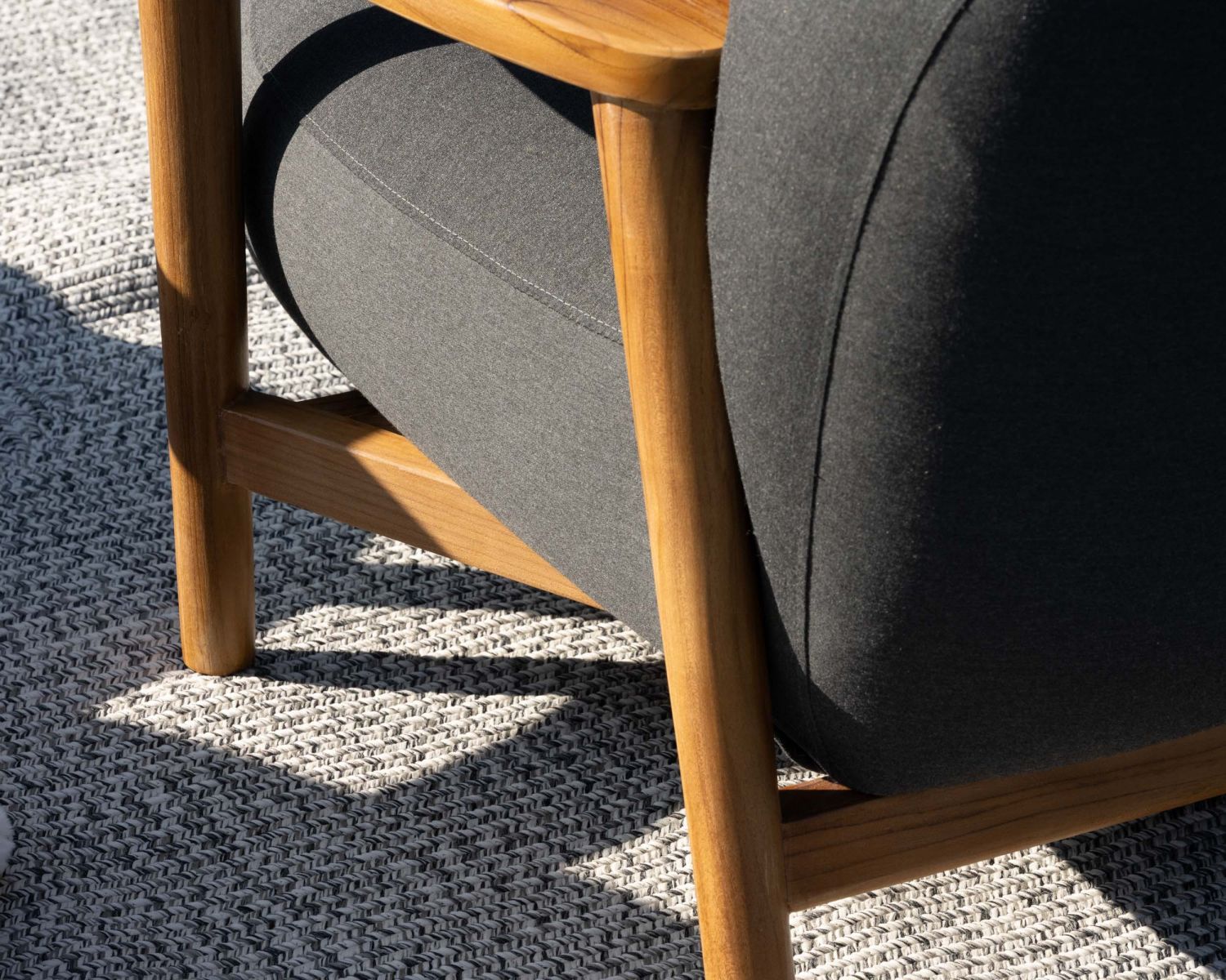 Conjunto de sofá y sillón de jardín de tela gris oscuro «Aristochair»