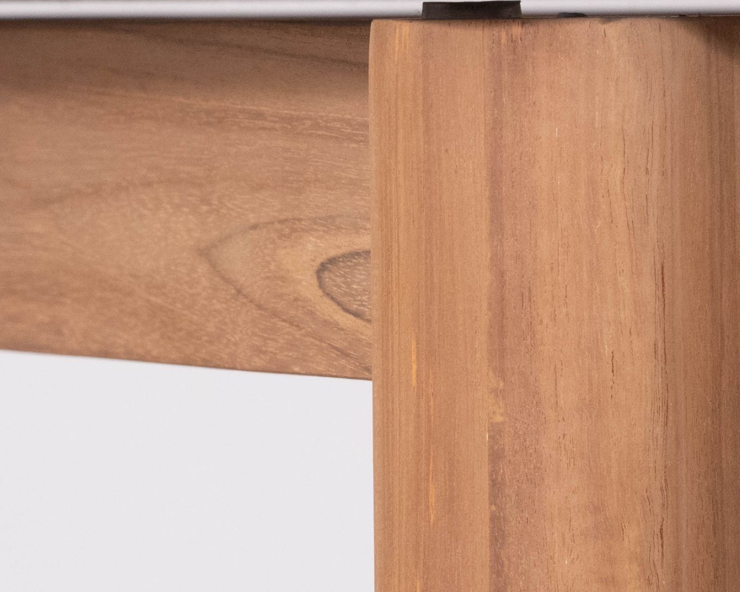 Mesa de comedor de 200 cm con tablero de cerámica gris con efecto hormigón «Merik» de teca maciza