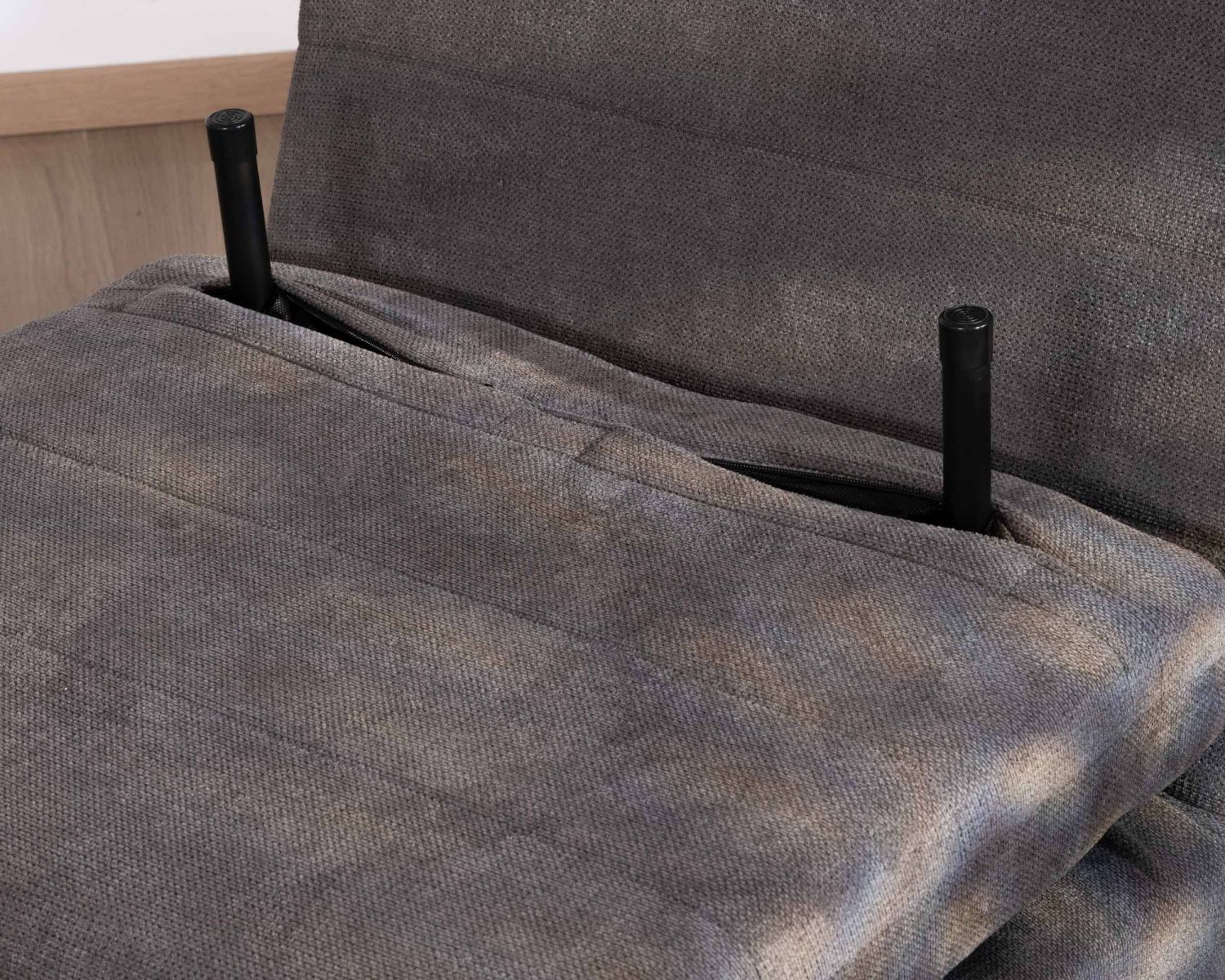 Sillón modular convertible en cama supletoria «Folda» de tela gris