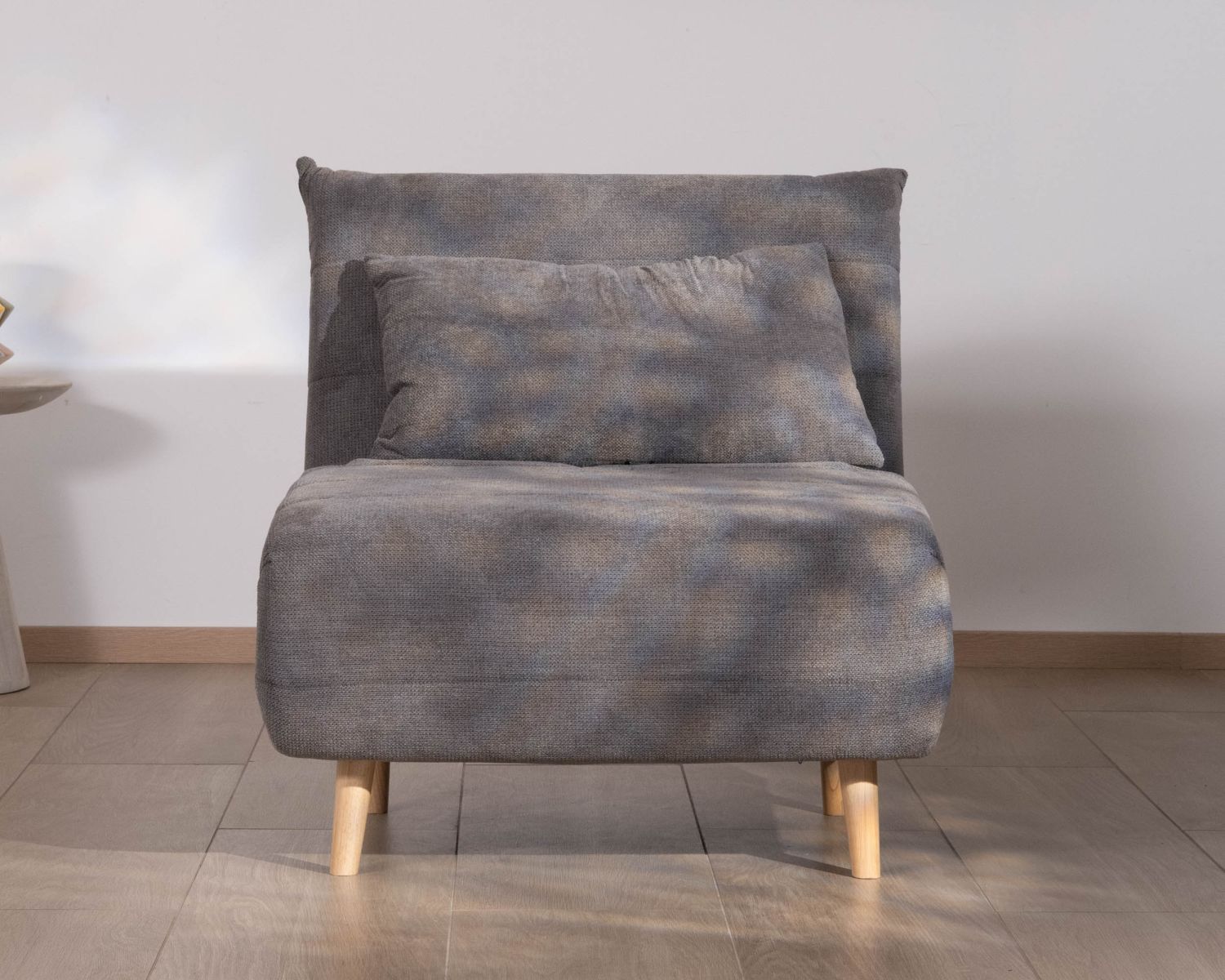 Sillón modular convertible en cama supletoria «Folda» de tela gris