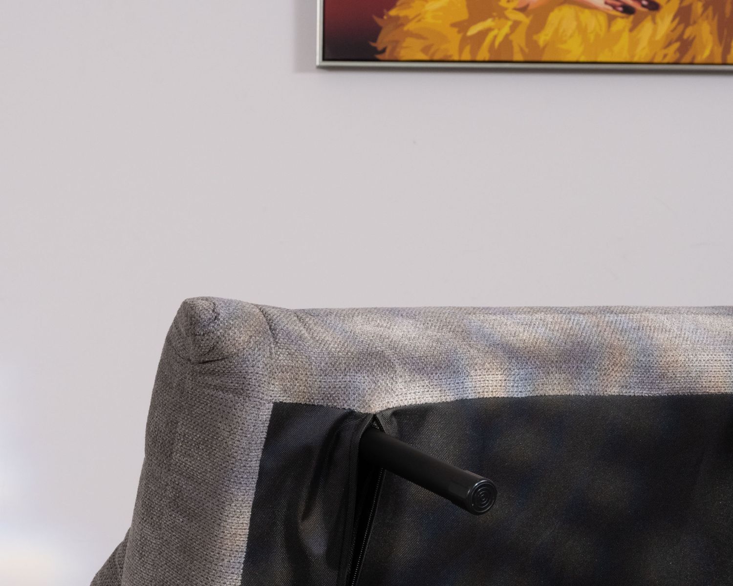 Sillón modular convertible en cama supletoria «Folda» de tela gris