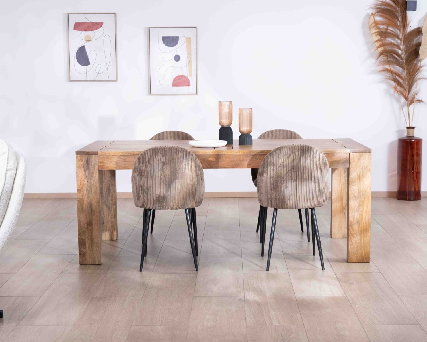 Mesa de comedor extensible de madera de mango oscuro «Jappy», de 160 a 250 cm