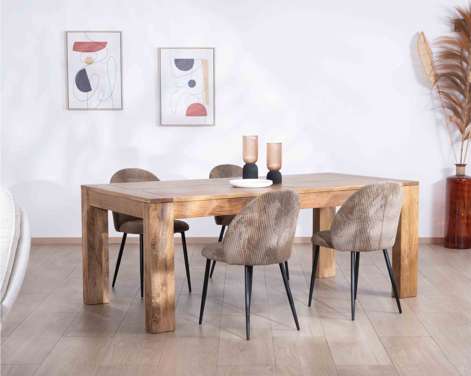 Mesa de comedor extensible de madera de mango oscuro «Jappy», de 160 a 250 cm