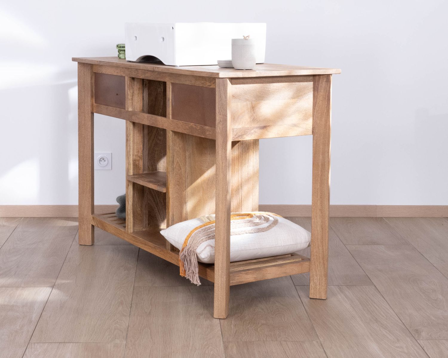 Mueble con lavabo individual de 120 cm «Maestro», de madera de mango