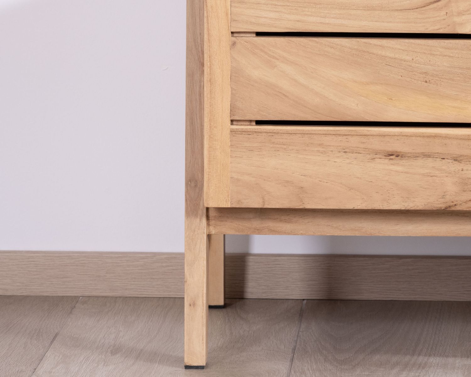 Mueble bajo lavabo de estilo japandi de 120 cm en teca «Beau Matin» 