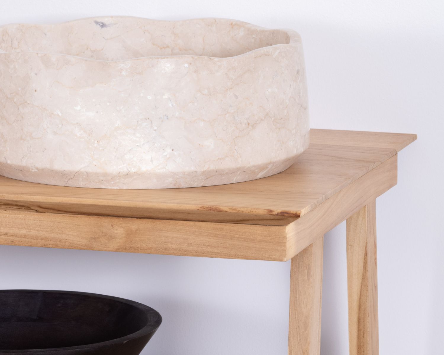 Lavabo redondo de mármol para encastrar, con un diseño minimalista «Stone»