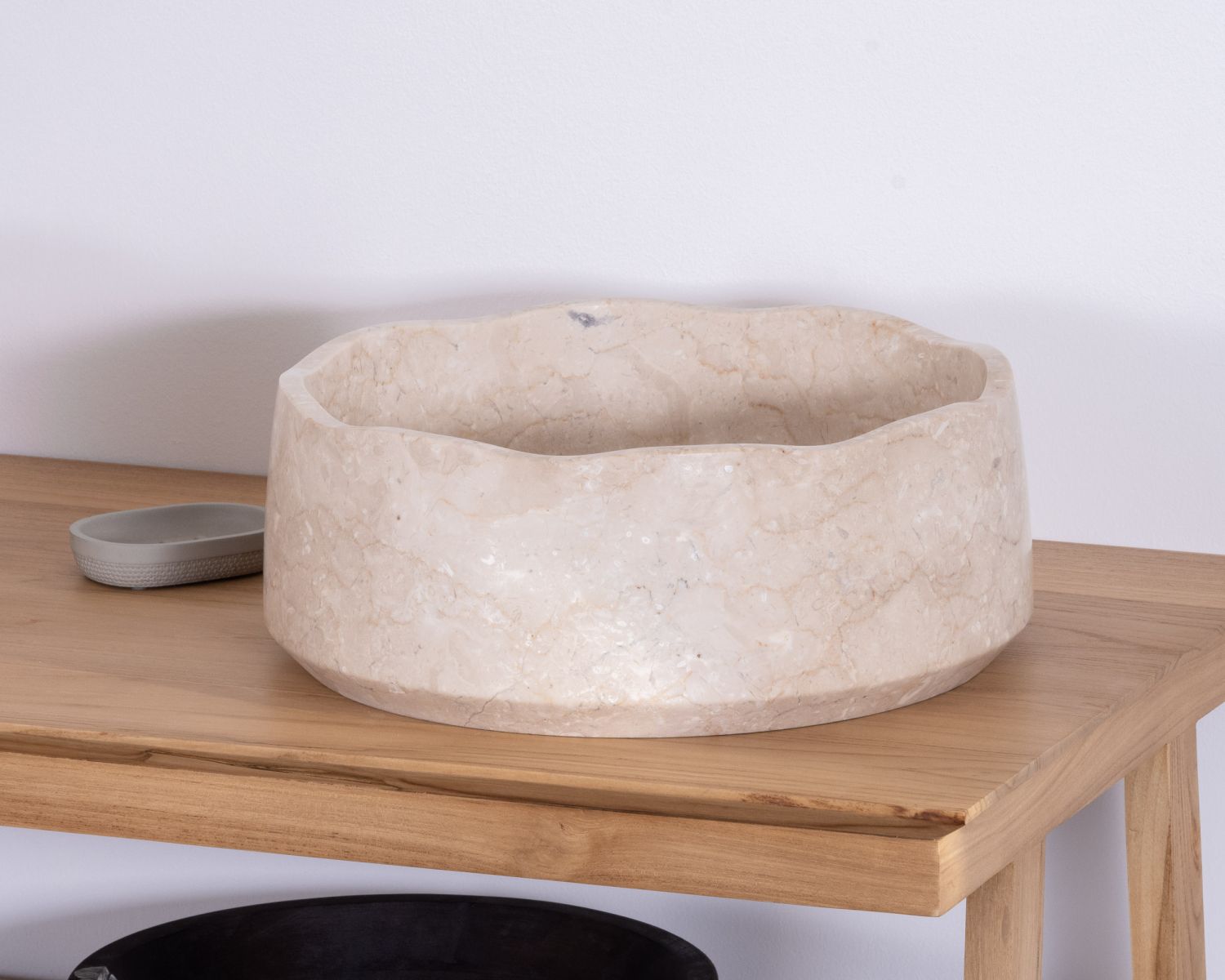 Lavabo redondo de mármol para encastrar, con un diseño minimalista «Stone»