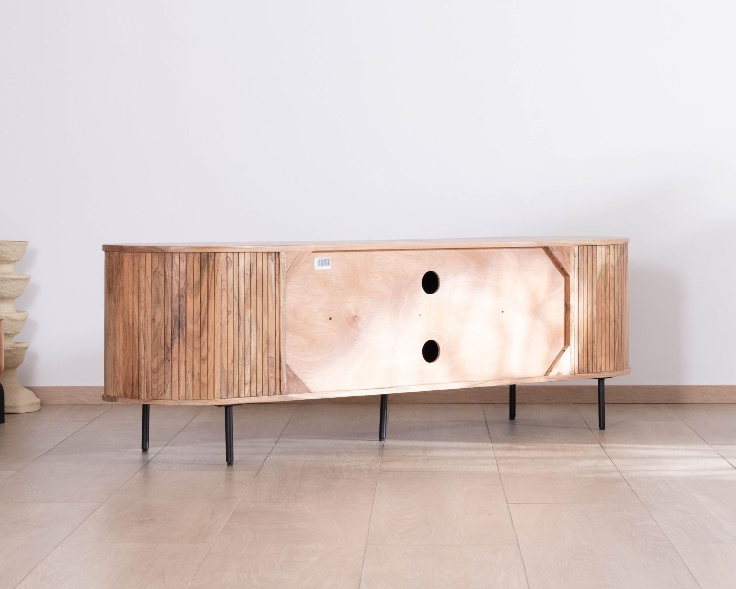 Mueble para la tele de estilo retro en madera de acacia «Bopee», 175 cm